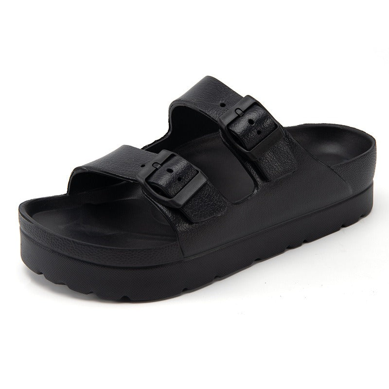 Women's Flat EVA Sandals – Lightweight with Double Buckle & Arch Support