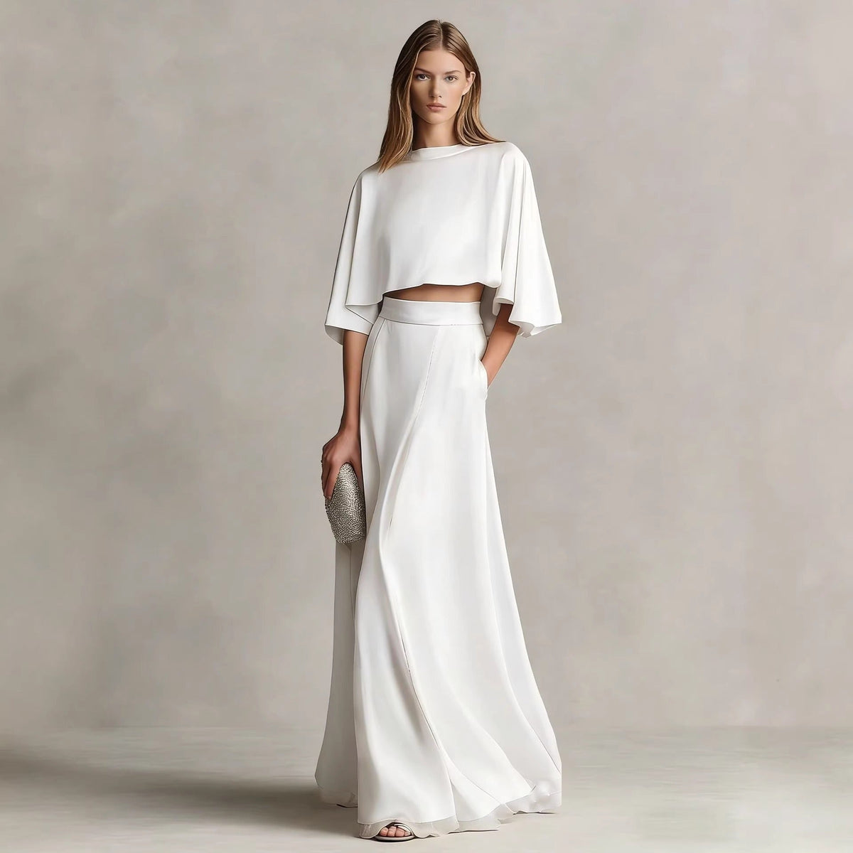 Women's Two-Piece Satin Set – Relaxed Minimalist Fit