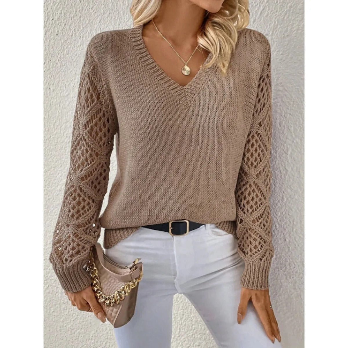 Women's Knitwear – Modern Openwork Sleeves