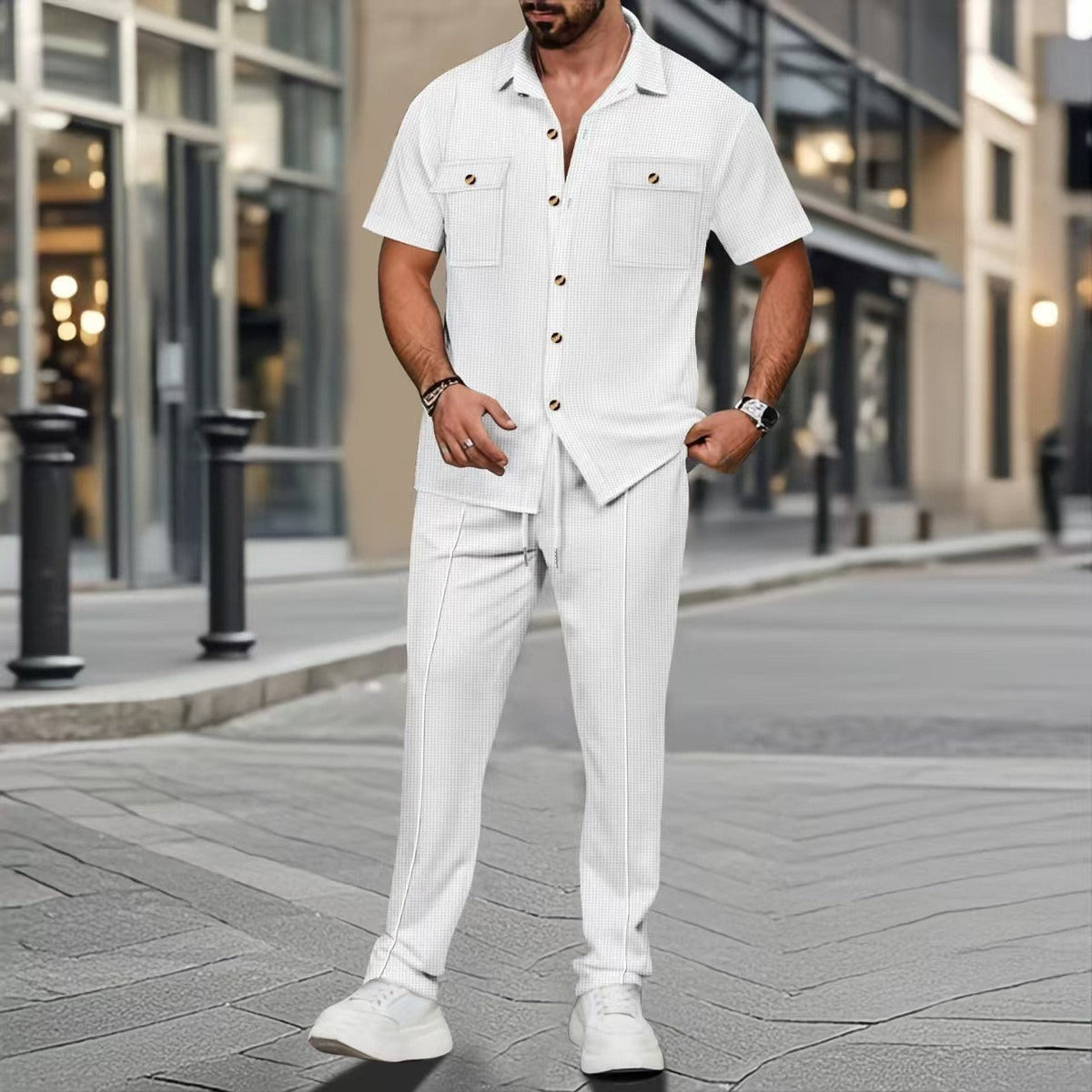 Men's Set Coordinated Shirt and Pants – Short Sleeves