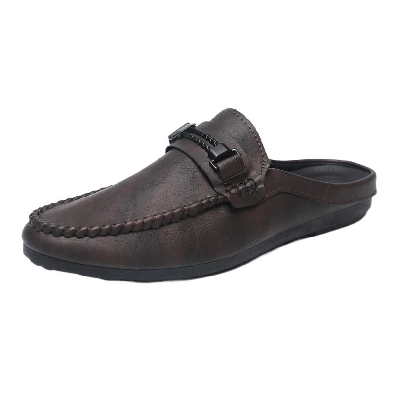 Men's Relaxed Moccasin Mules – Slip-On Fit and Smooth Leather