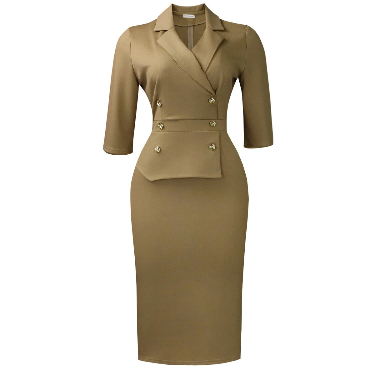Plus Size Fitted Women's Dress – Elegant Tailored Silhouette