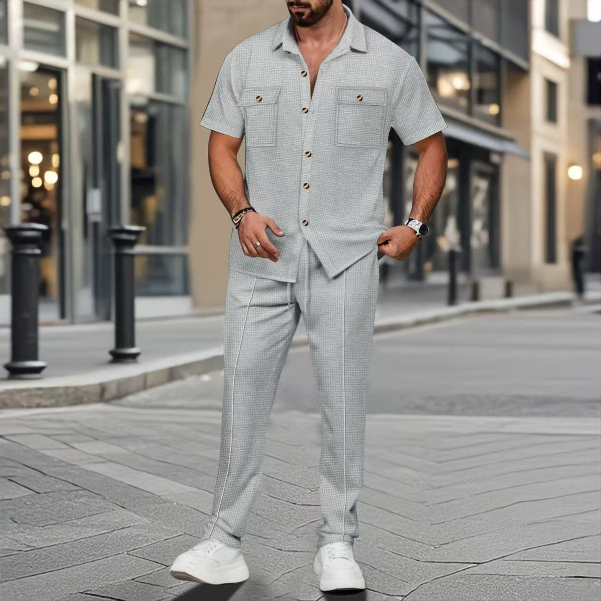 Men's Set Coordinated Shirt and Pants – Short Sleeves