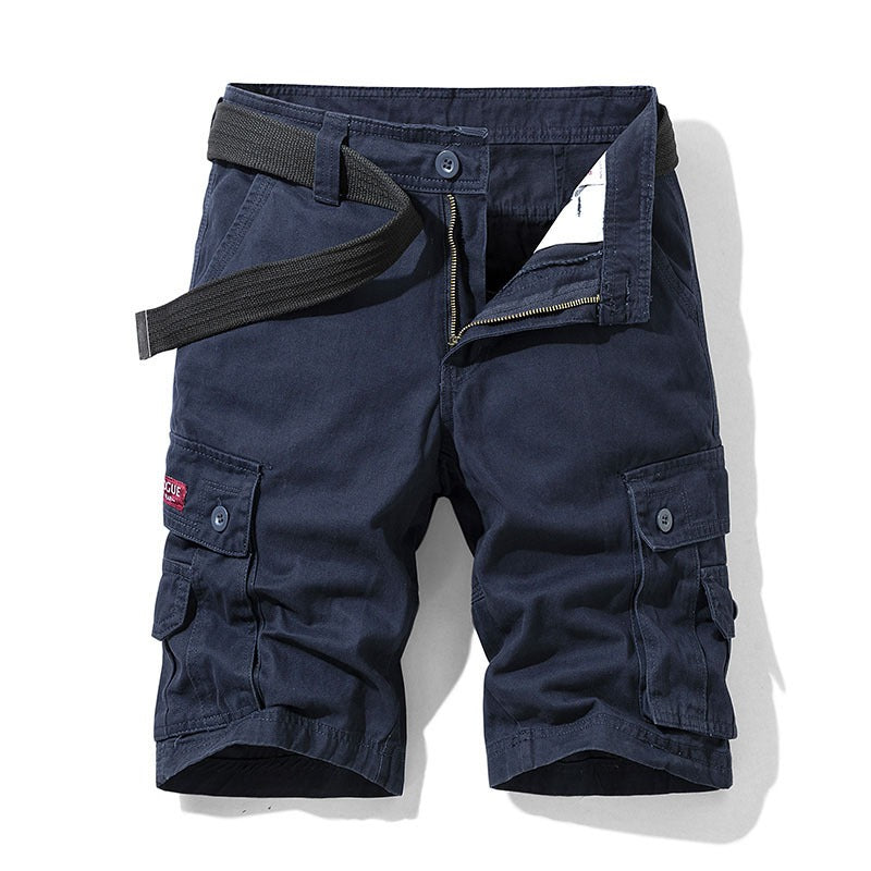 Men's Short Cotton Cargo Pants – Multi-Pocket Workwear Style