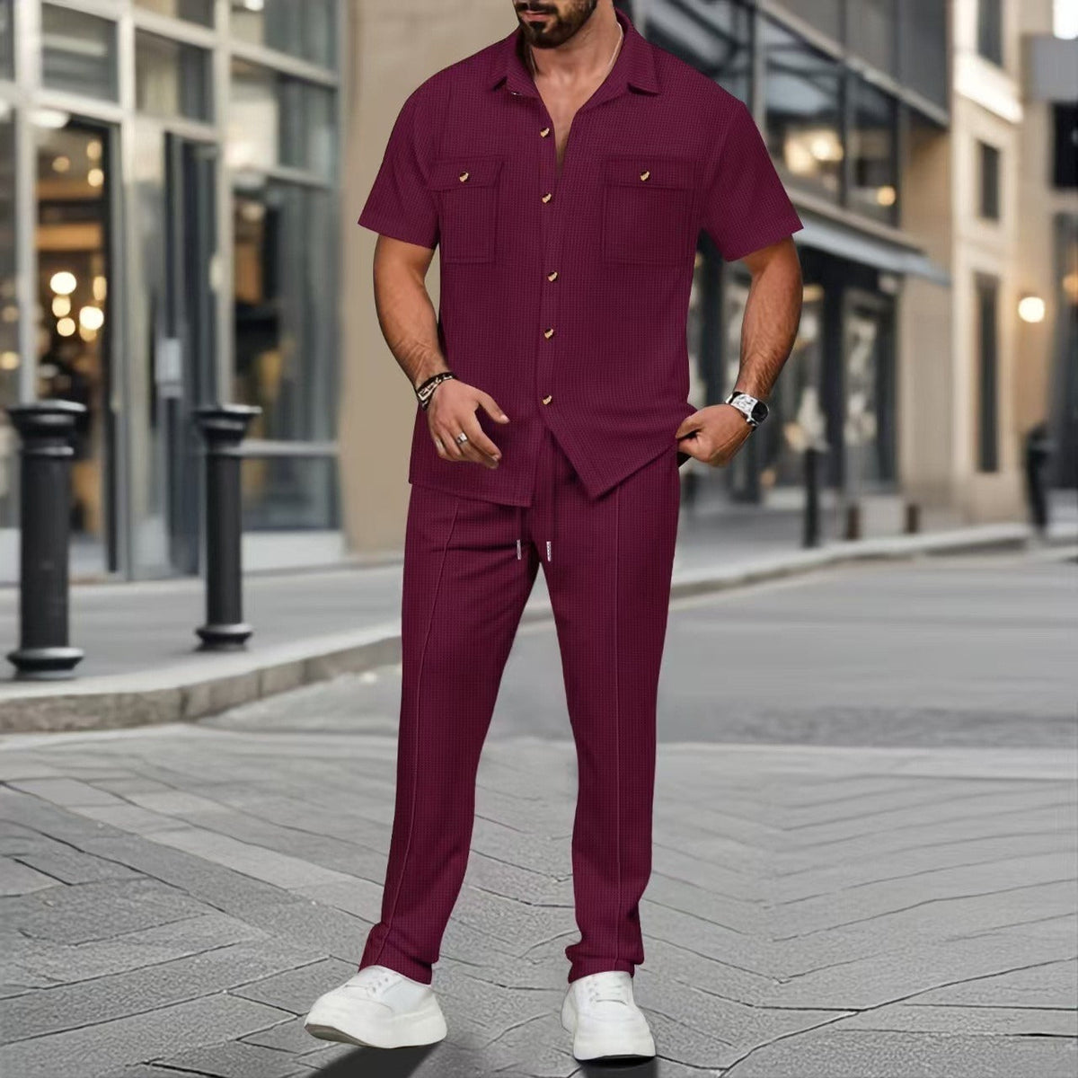 Men's Set Coordinated Shirt and Pants – Short Sleeves