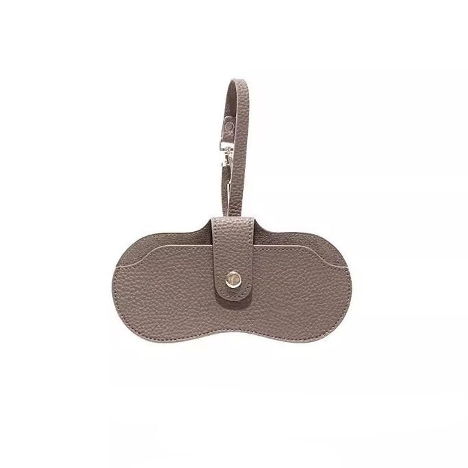 Women's Leather Glasses Case – Compact Wristlet Pouch