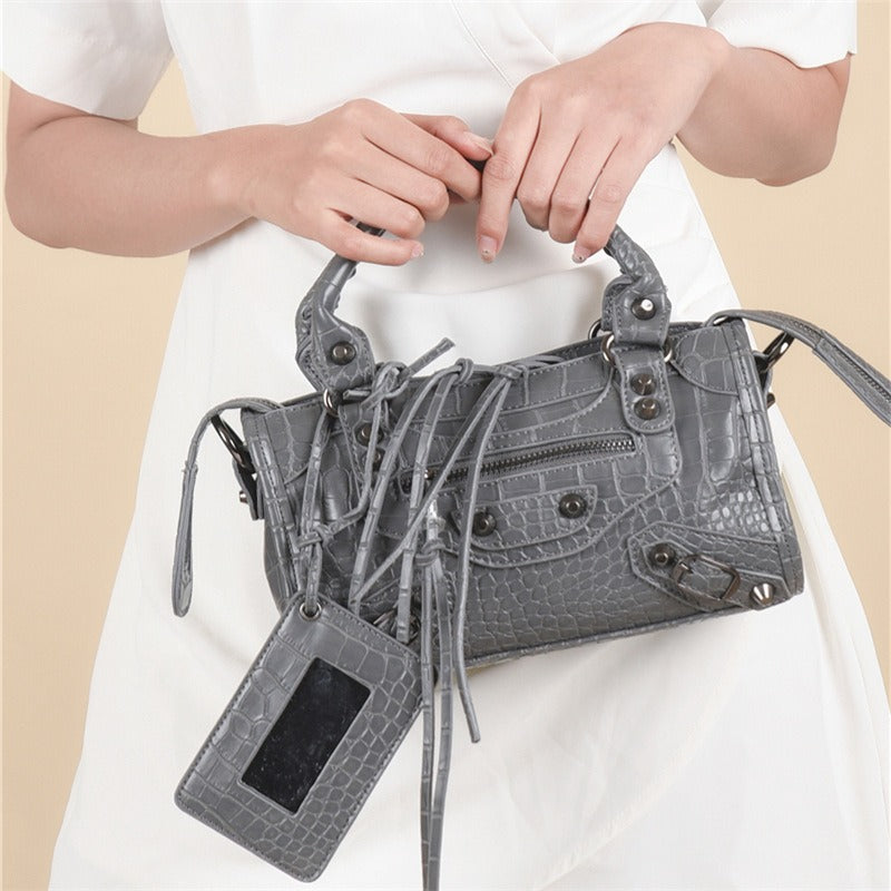 Women's Large Capacity Handbag – Textured Embossed Material