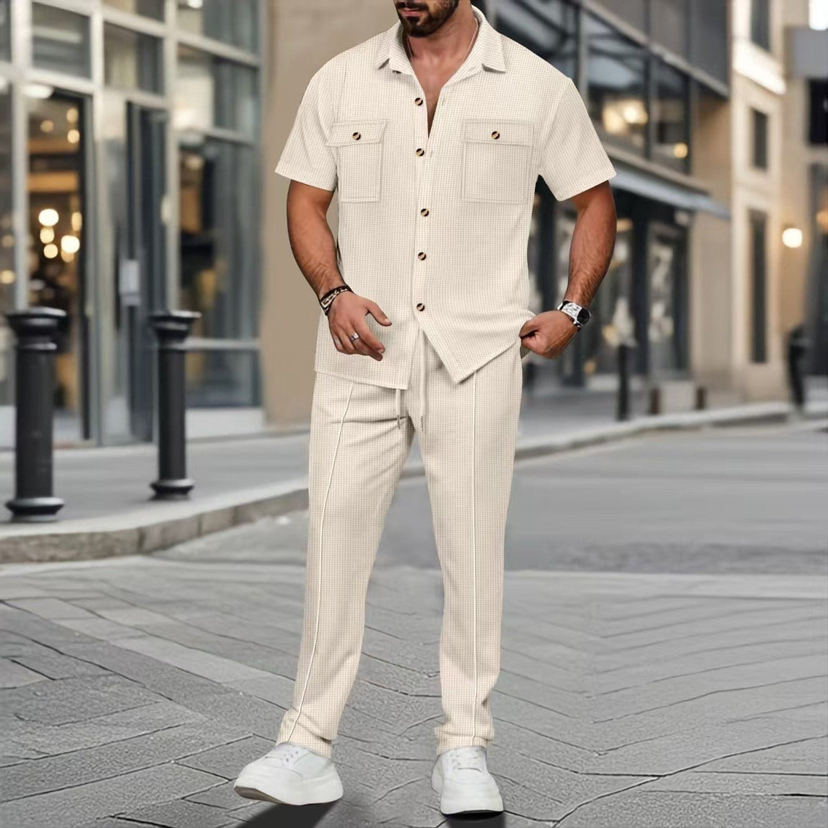 Men's Set Coordinated Shirt and Pants – Short Sleeves