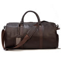 Men's Leather Travel Bag – Structured Duffle with Removable Shoulder Strap