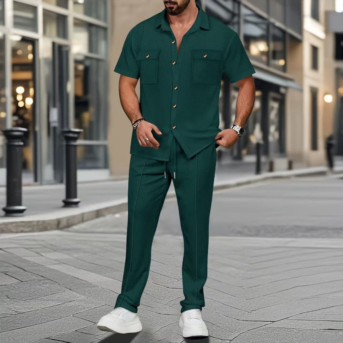 Men's Set Coordinated Shirt and Pants – Short Sleeves