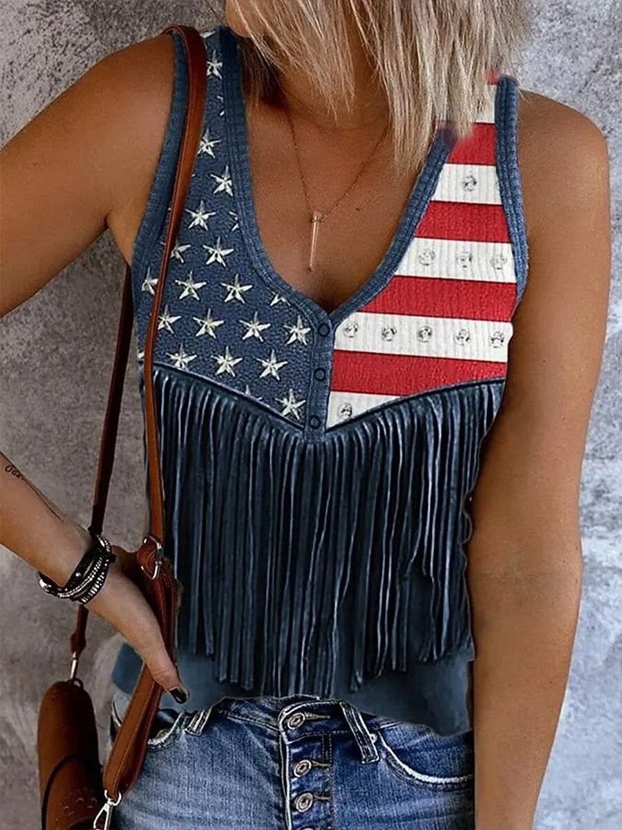 Women's Cotton Tank Top – Slim Fit V-Neck Sleeveless with Buttons