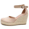 Women's Wedge Espadrille Sandal - Closed toe, jute heel