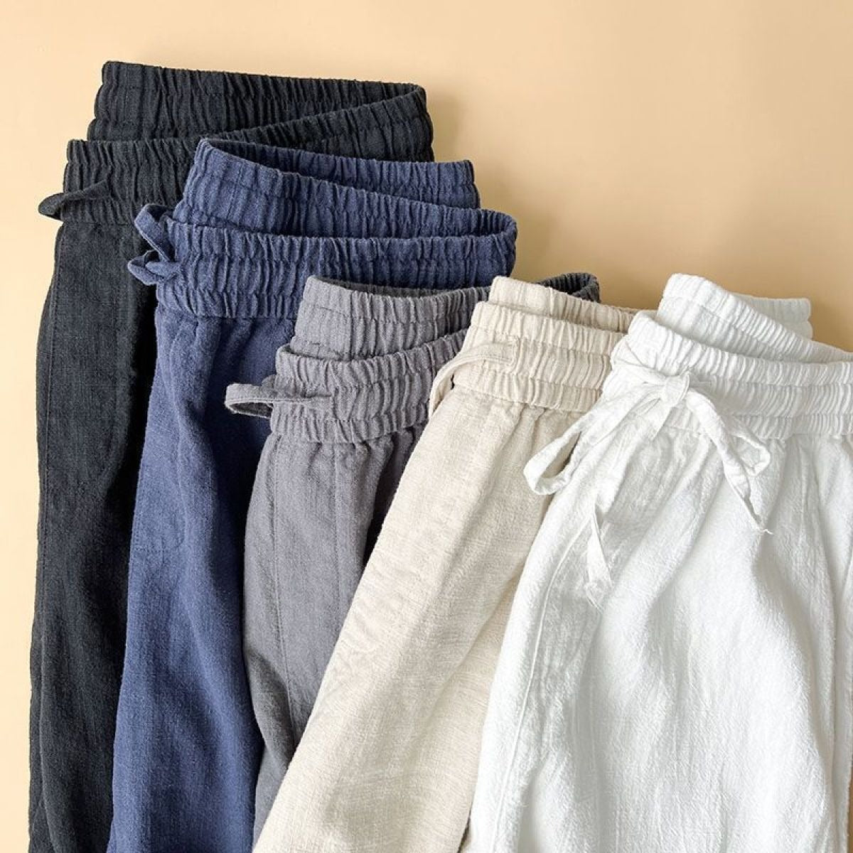Men’s Casual Linen Trousers – Breathable Relaxed Straight Fit