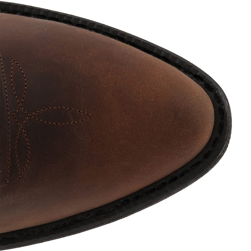 Men's Embroidered Cowboy Boots – High Shaft Square Heel Slip-On