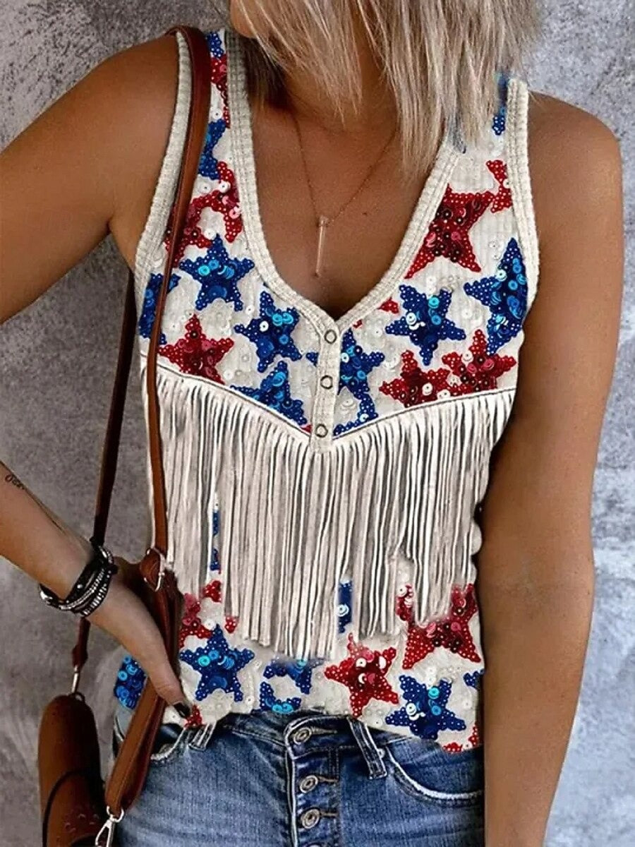 Women's Cotton Tank Top – Slim Fit V-Neck Sleeveless with Buttons