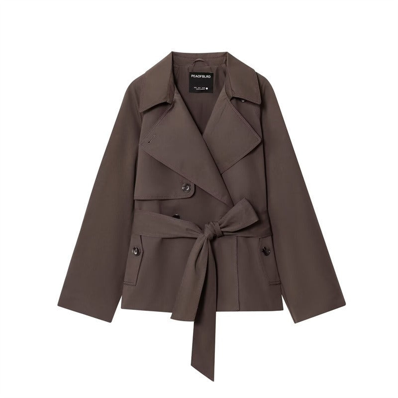 Women's Short Trench Coat – Loose Fit, Timeless Style