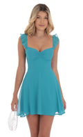 Women's Chiffon Backless Dress – Thin Straps Sleeveless