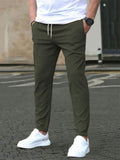 Men's Casual Slim-Fit Pants – Lightweight and Soft Woven Fabric