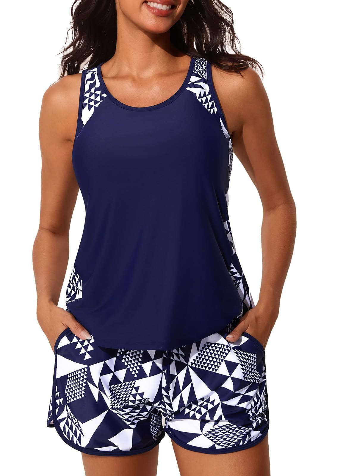 Women's Sports Bath Set – Tank Top & Boxer in Stretch Nylon