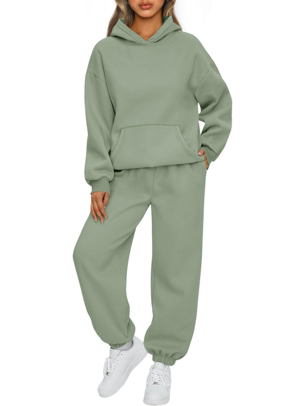 Women's Hooded Loungewear Set - Long Casual Pajamas