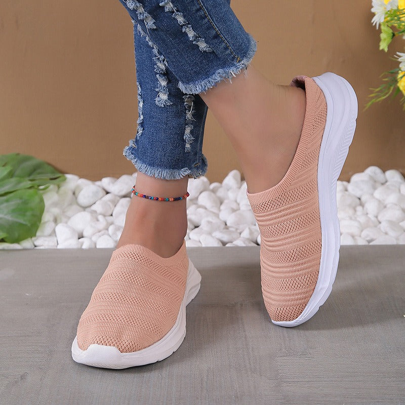 Women's Slip-on Mesh Sneakers – Lightweight Breathable Weave