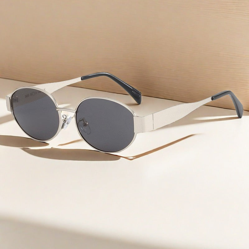 Women's Oval Metal Frame Sunglasses – UV400 Protection Vintage Style