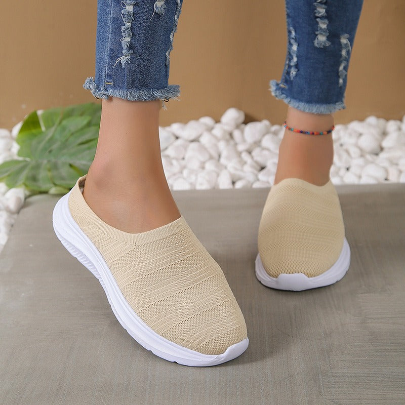 Women's Slip-on Mesh Sneakers – Lightweight Breathable Weave
