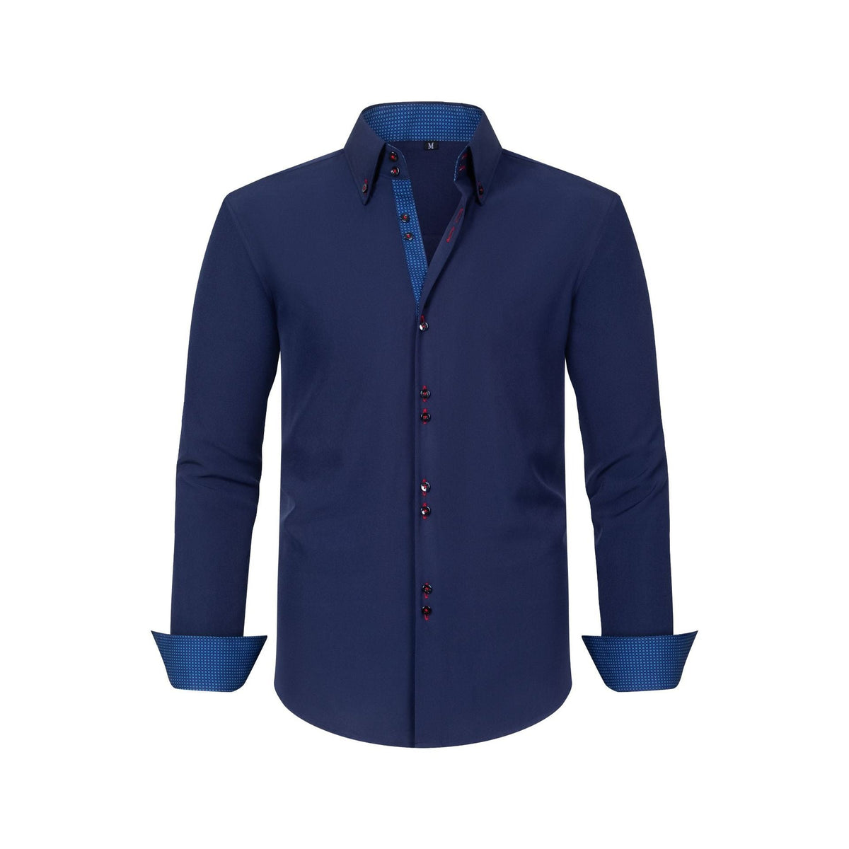 Men’s Tailored Long-Sleeve Shirt – Formal Slim Stretch Fit
