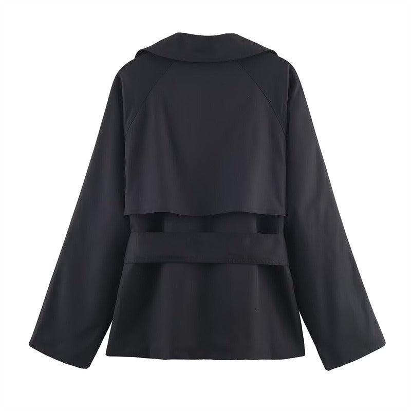 Women's Short Trench Coat – Loose Fit, Timeless Style