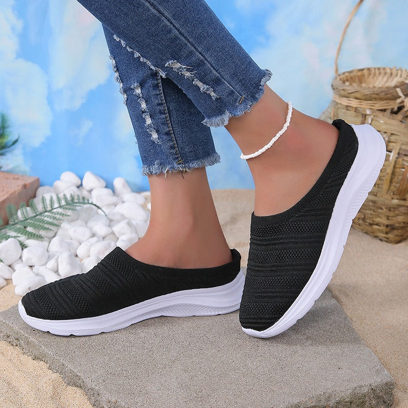 Women's Slip-on Mesh Sneakers – Lightweight Breathable Weave