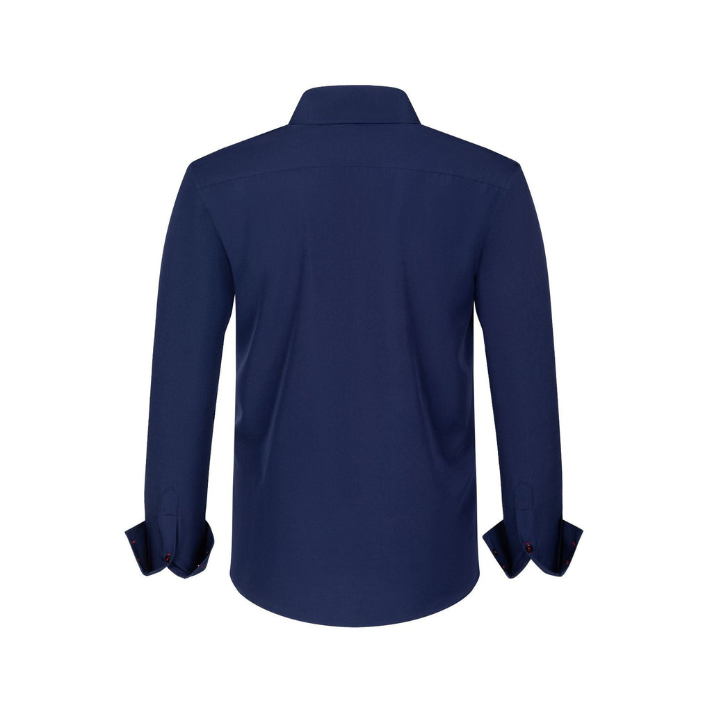 Men’s Tailored Long-Sleeve Shirt – Formal Slim Stretch Fit