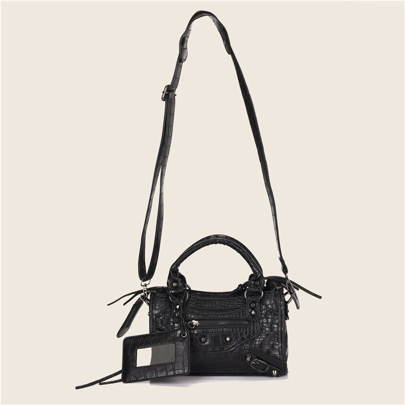 Women's Large Capacity Handbag – Textured Embossed Material