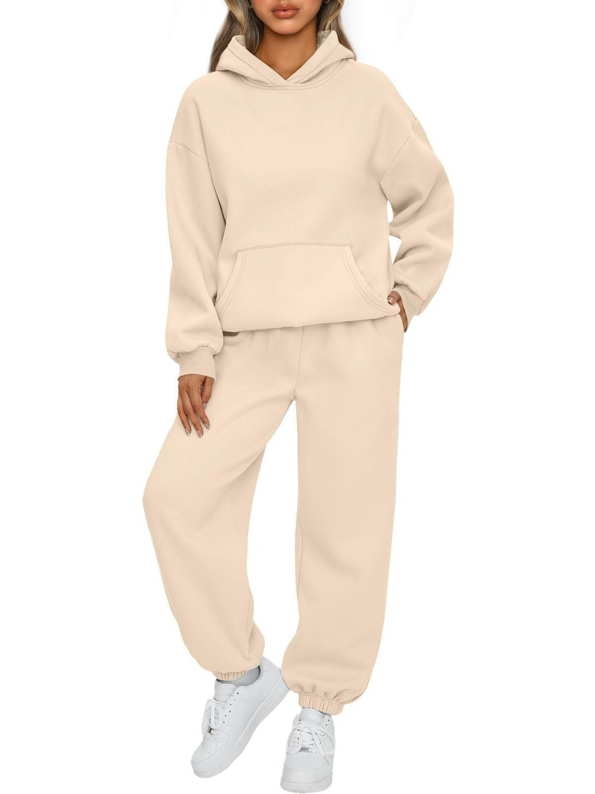 Women's Hooded Loungewear Set - Long Casual Pajamas