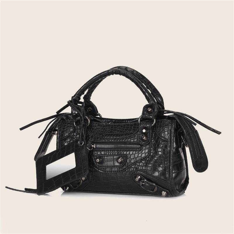 Women's Large Capacity Handbag – Textured Embossed Material