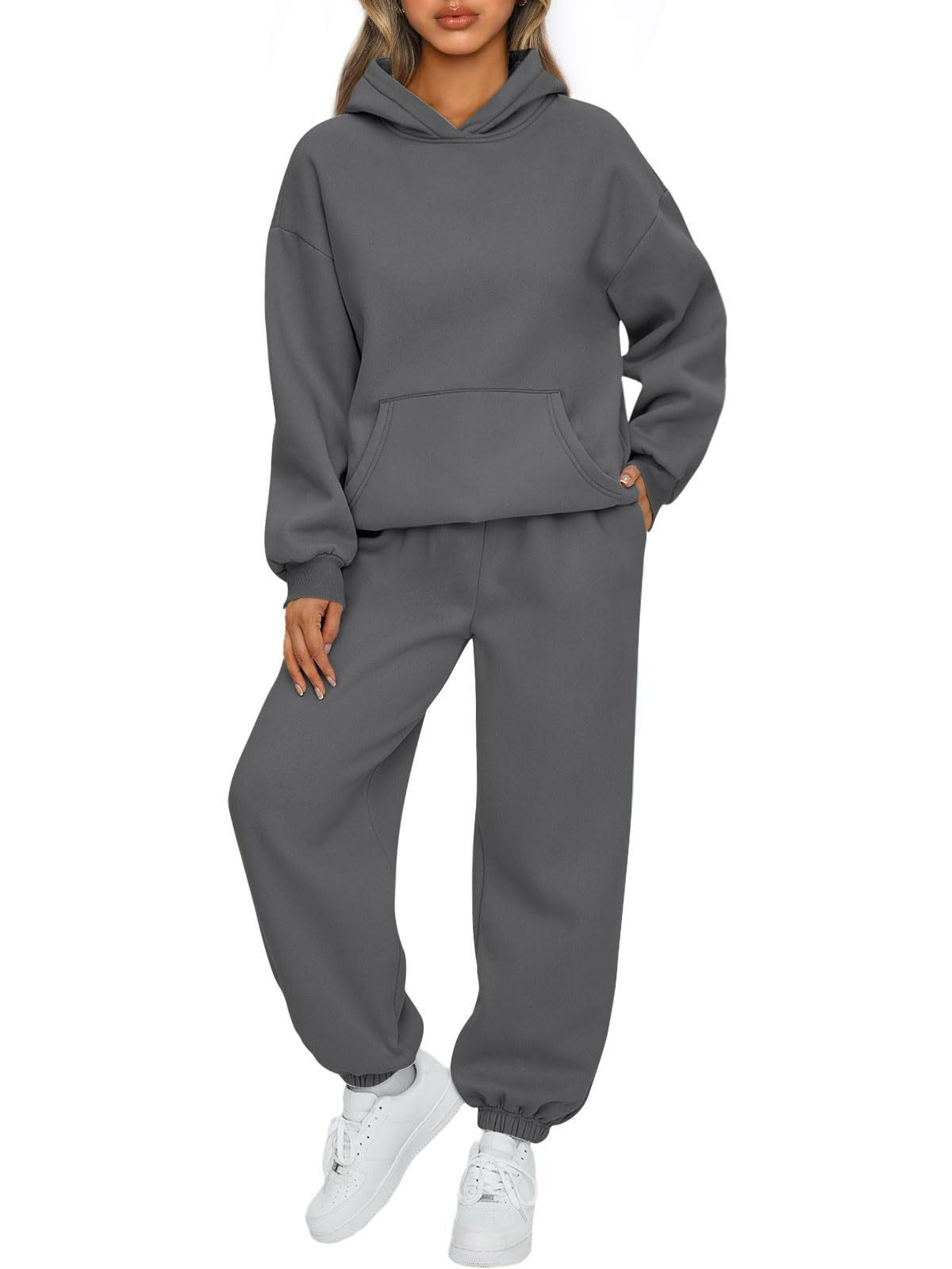 Women's Hooded Loungewear Set - Long Casual Pajamas