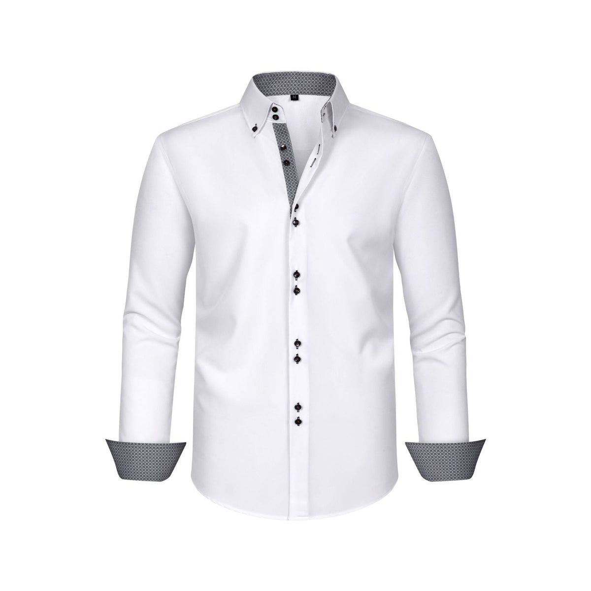 Men’s Tailored Long-Sleeve Shirt – Formal Slim Stretch Fit