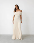 Women's Maxi Dress Off-Shoulder Pleated – Flowing and Versatile Fit