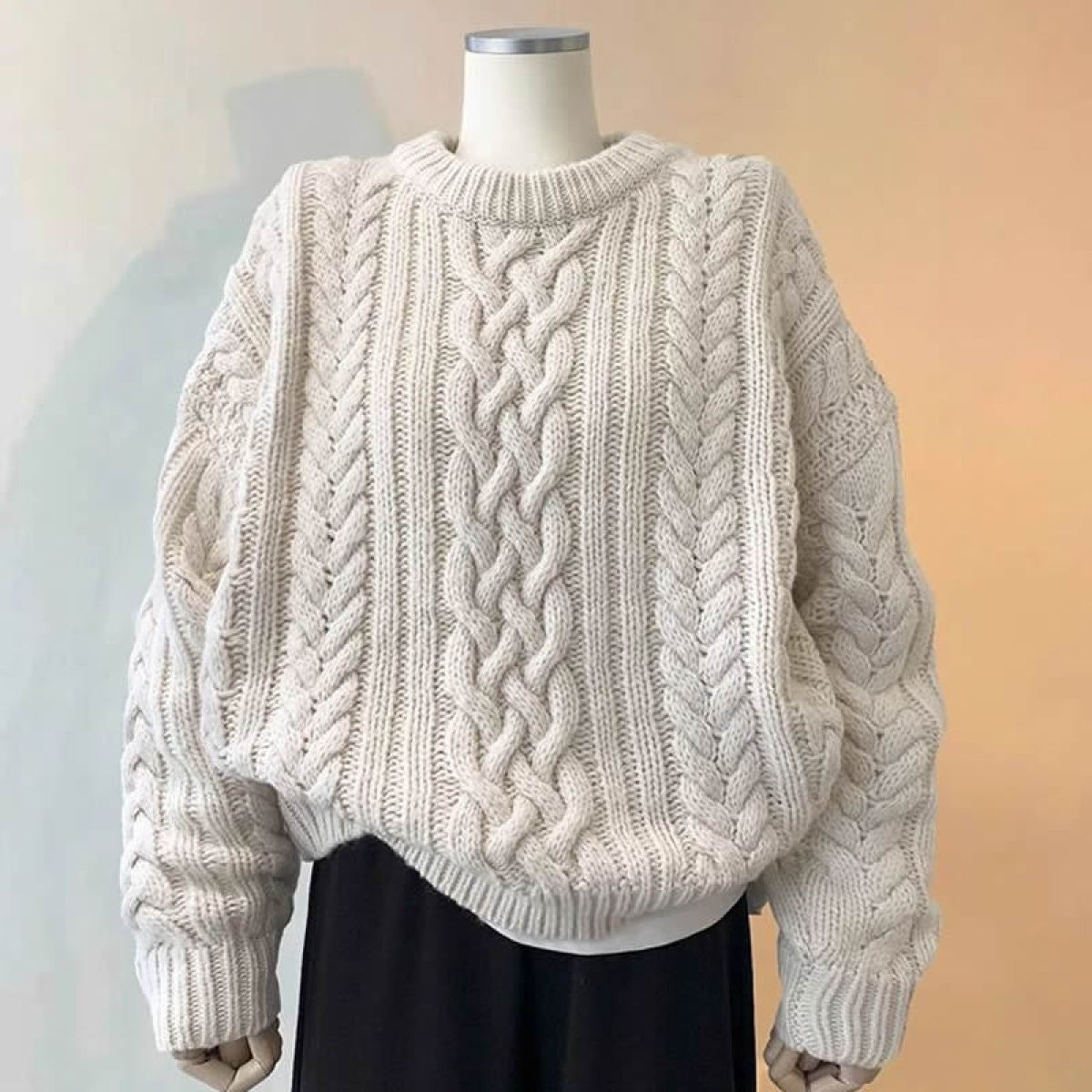 Women's Loose-Knit Sweater – Casual Pull-On Fit