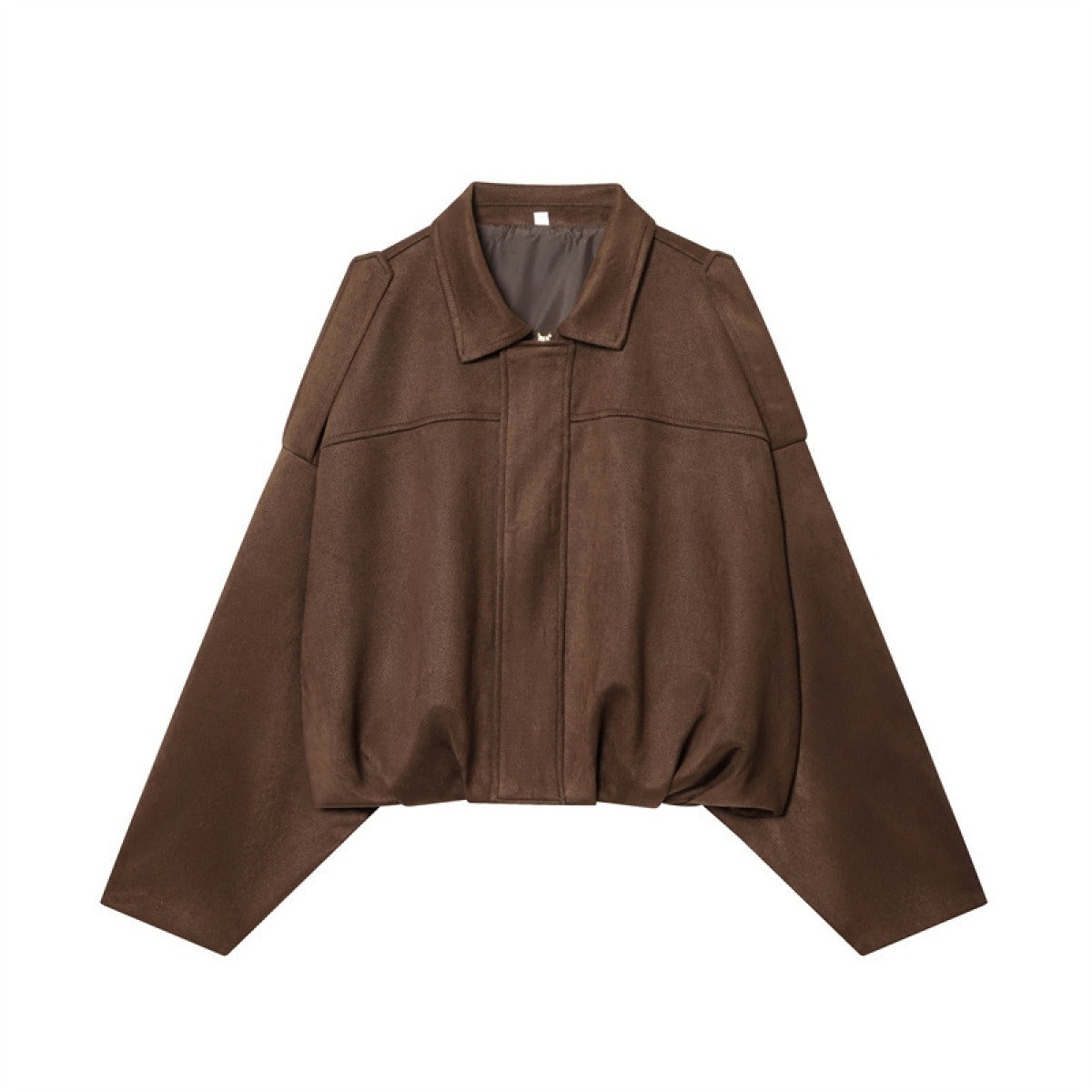 Women's Suede-Effect Bomber Jacket – Modern Relaxed Fit