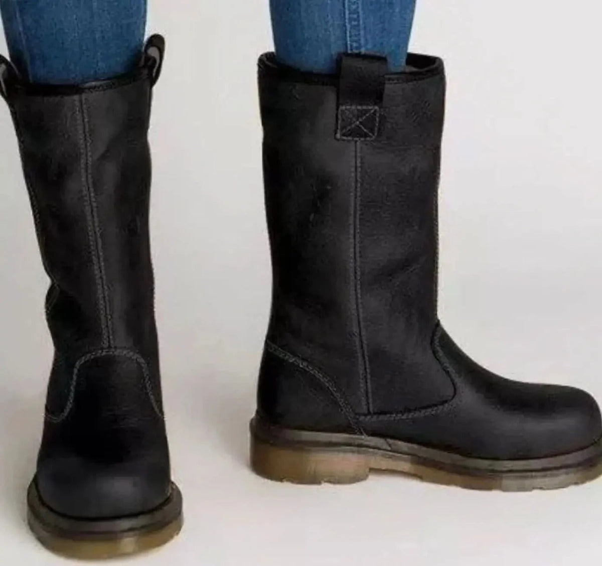 Women's Mid-Calf Boot – Pull-On Shaft, Round Toe, Lightweight Sole