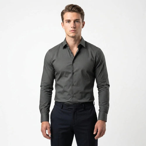 Classic Men's Shirt – Long Sleeves with Turn-Down Collar
