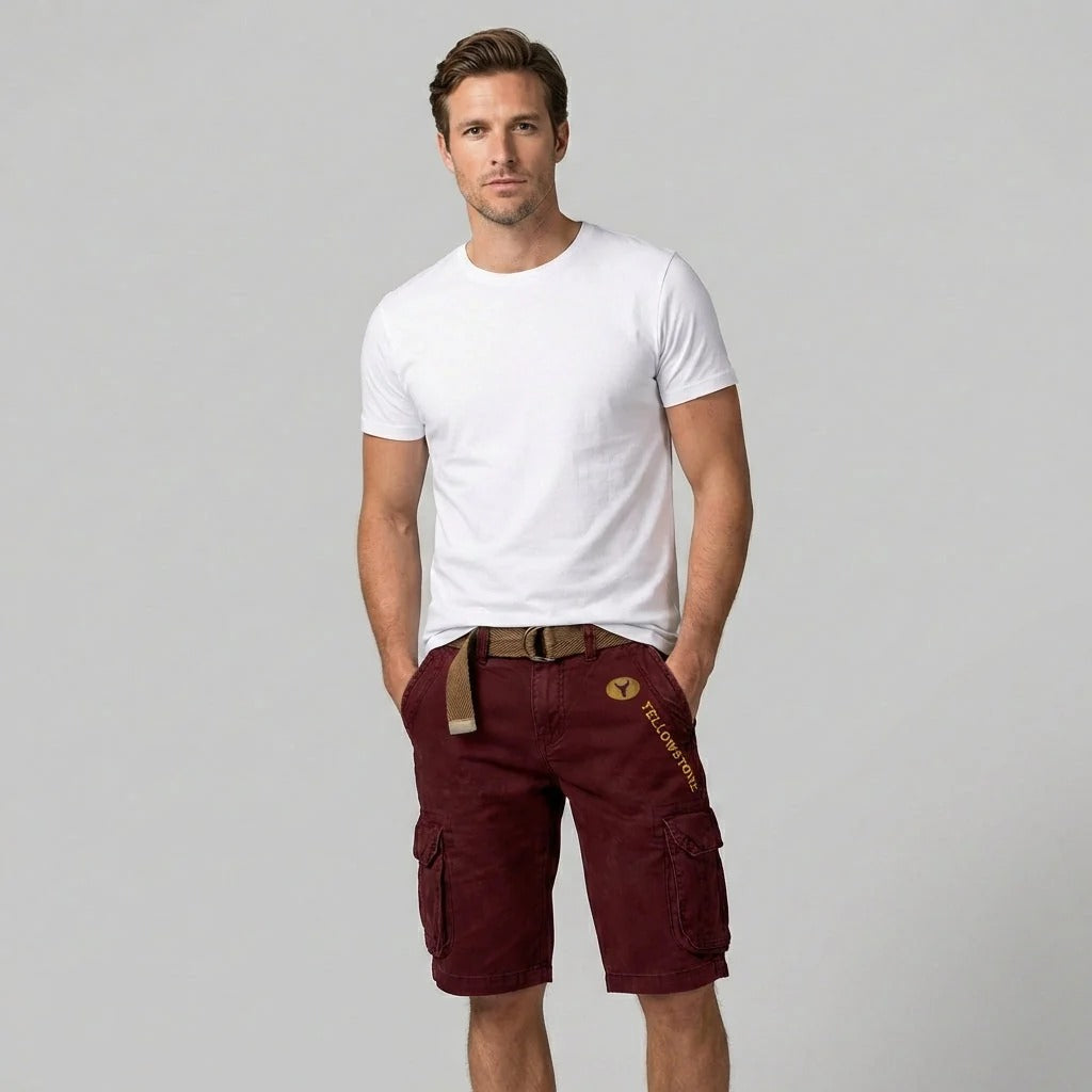 Men's Cotton Shorts – Knee-Length Cut Functional Cargo Style
