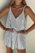 Women's Sequin Mini Dress – Plunging V-Back & Bodycon Fit