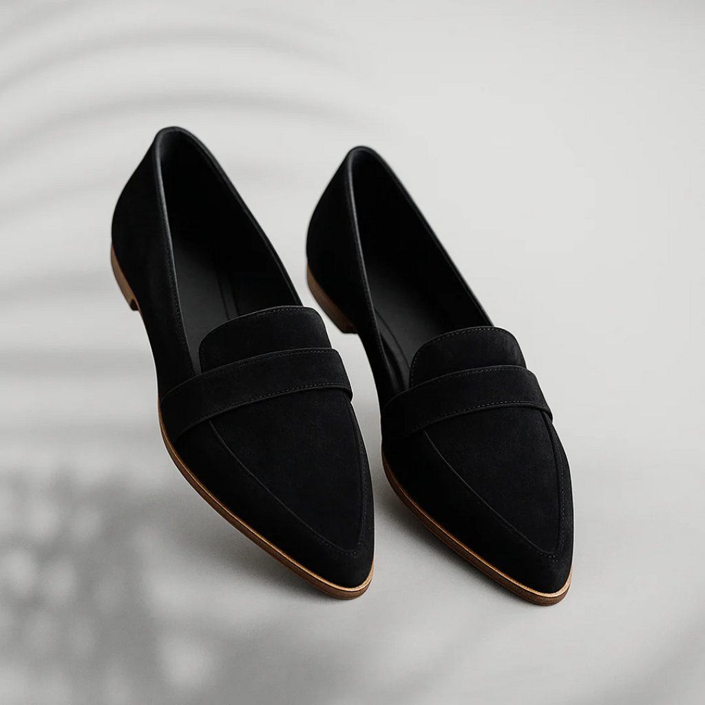 Women's pointed-toe suede loafers – orthopaedic comfort slip-on