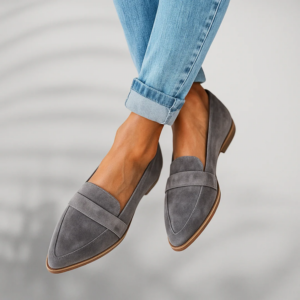 Women's pointed-toe suede loafers – orthopaedic comfort slip-on