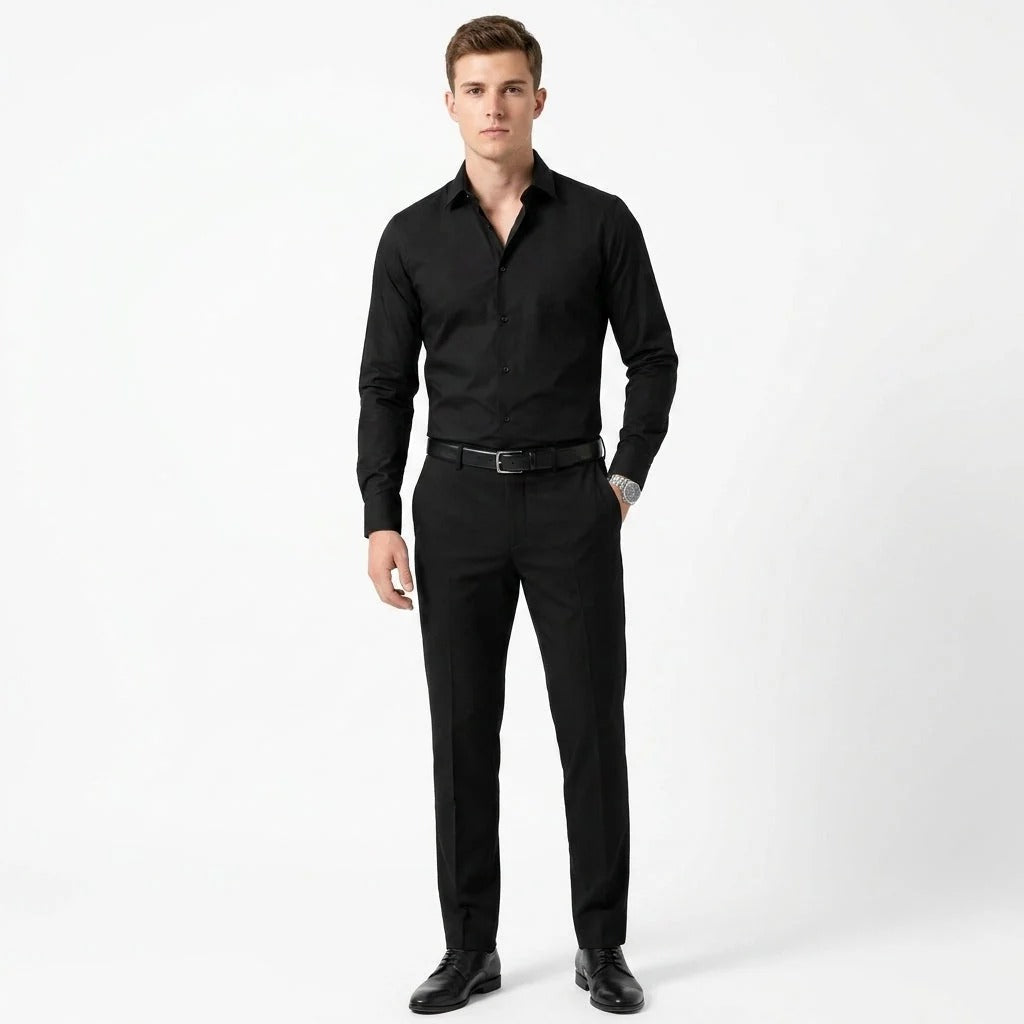 Classic Men's Shirt – Long Sleeves with Turn-Down Collar