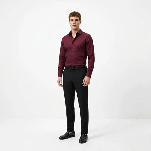 Classic Men's Shirt – Long Sleeves with Turn-Down Collar