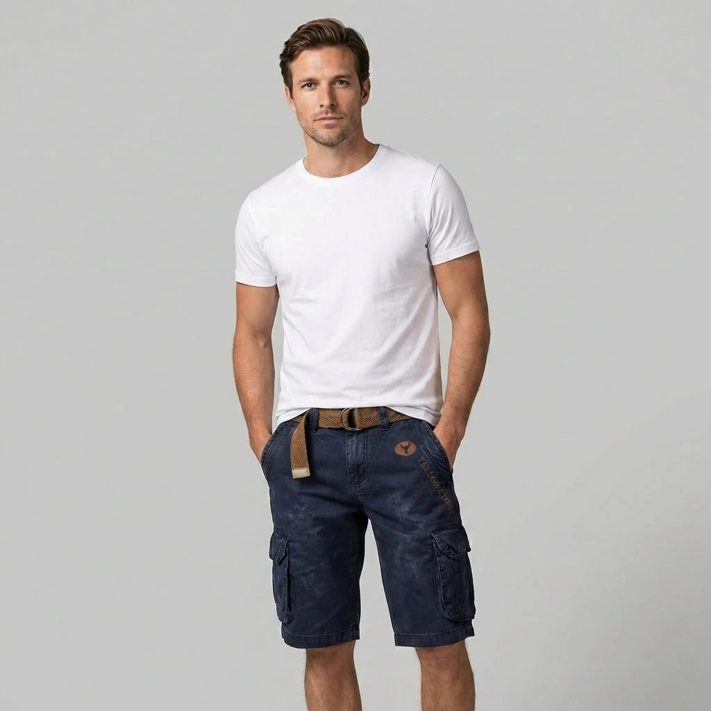 Men's Cotton Shorts – Knee-Length Cut Functional Cargo Style