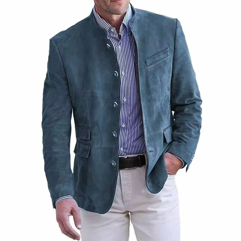 Men's Casual Blazer - Straight Collar and Soft, Relaxed Fit