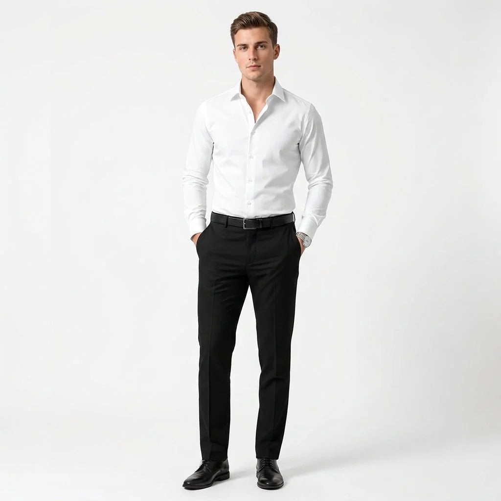 Classic Men's Shirt – Long Sleeves with Turn-Down Collar